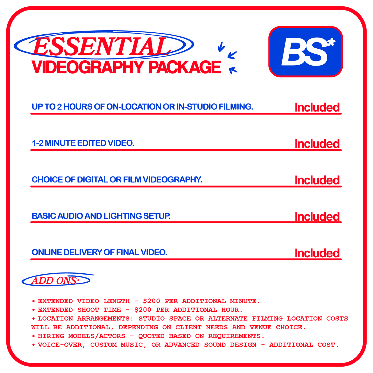 Videography Package: Essential