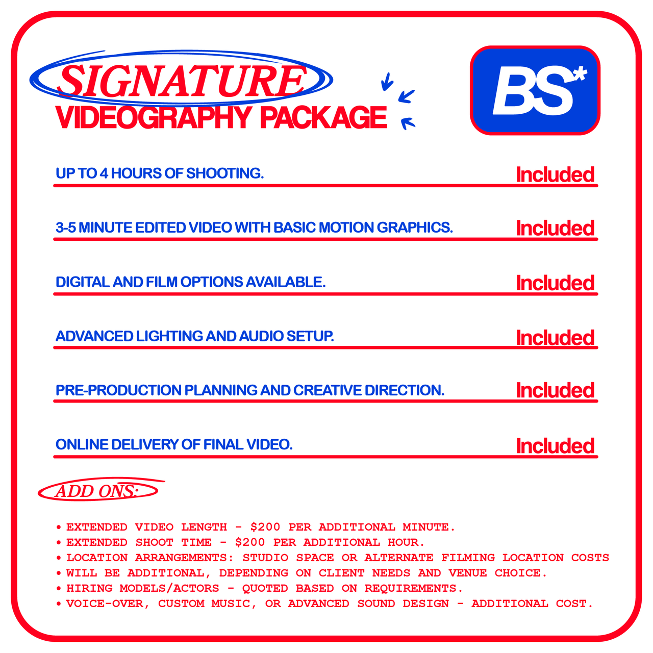 Videography Package: Signature